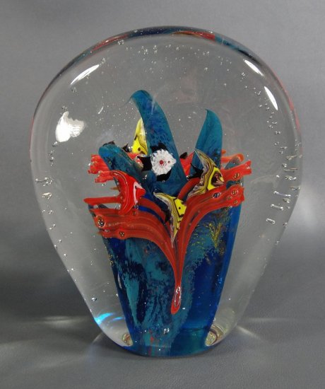 621	ムラノガラス　バルビーニ作　アートガラスペーパーウェイト　アクアリウムフィッシュ　Cenedese Barbin