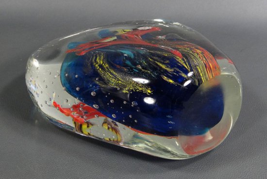 621	ムラノガラス　バルビーニ作　アートガラスペーパーウェイト　アクアリウムフィッシュ　Cenedese Barbin