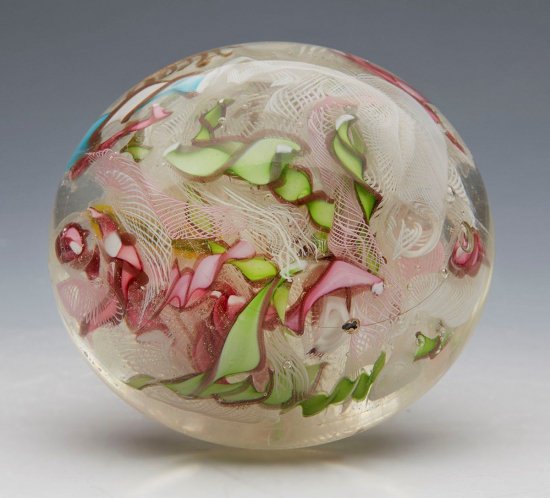 617	ベネチアングラス　ムラノガラス　ガラスリボンペーパーウェイト　1935年