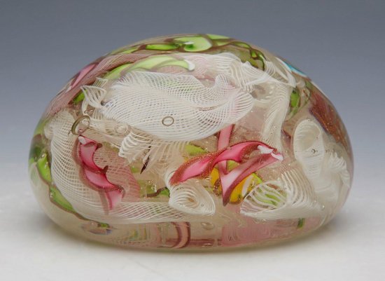 617	ベネチアングラス　ムラノガラス　ガラスリボンペーパーウェイト　1935年