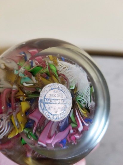 616	ムラノ　ラティチーノレースリボン　ミレフィオーリ　ペーパーウェイト　トゥッティフルッティ