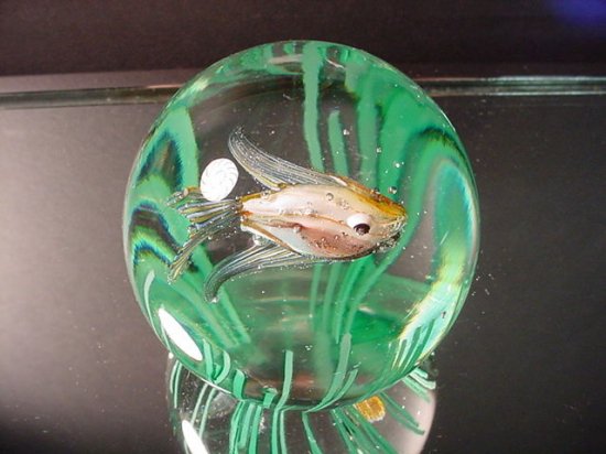 615	ムラノ　アクアリウムペーパーウェイト　フラッテリ・トッソ　イームズ期