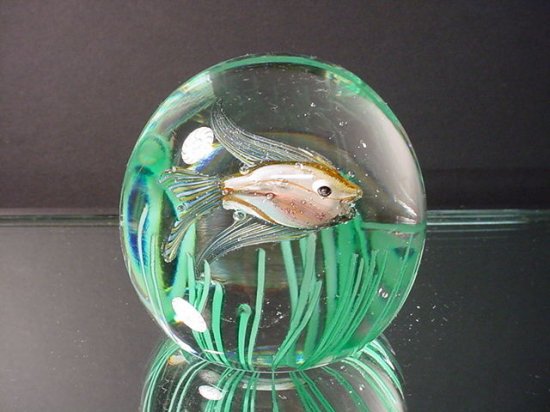 615	ムラノ　アクアリウムペーパーウェイト　フラッテリ・トッソ　イームズ期