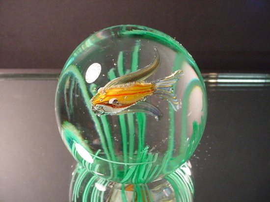 615	ムラノ　アクアリウムペーパーウェイト　フラッテリ・トッソ　イームズ期