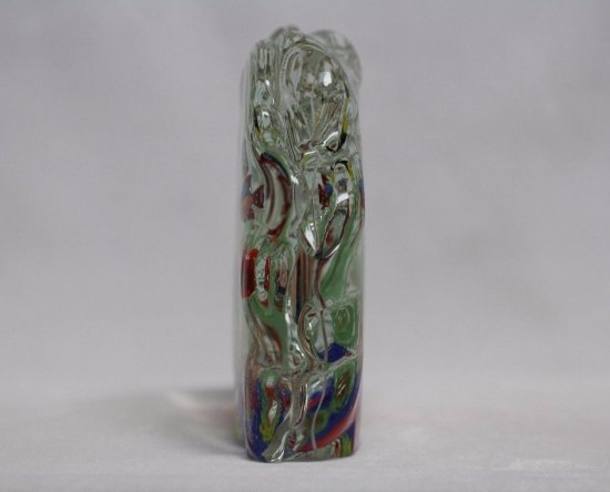 612	ムラノガラス　アクアリウム　アートガラスブロックペーパーウェイト