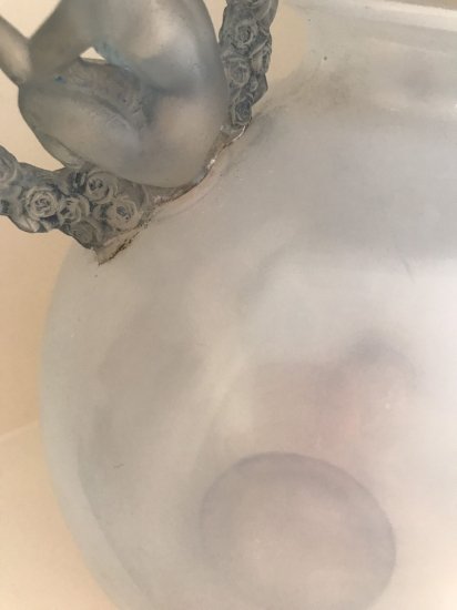 301	ルネラリック　Rene Lalique　オパールのようなロンサールガラス花瓶