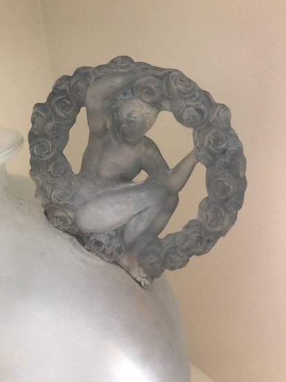 301	ルネラリック　Rene Lalique　オパールのようなロンサールガラス花瓶