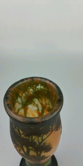145	ドーム兄弟　湖の風景図　花瓶　20世紀初期