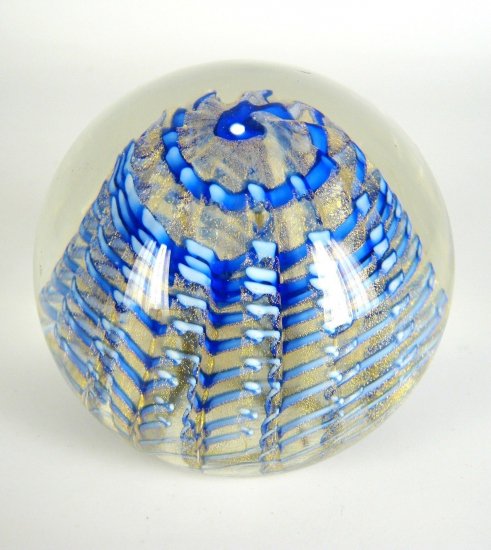 631	ムラノ　ガラスペーパーウェイト　ゴールドダスト