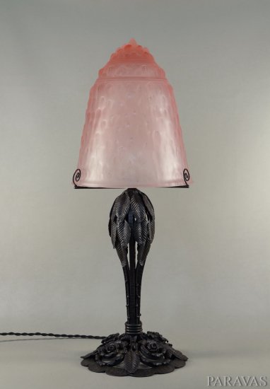 89	ミューラー兄弟　大きなアールヌーボー・アールデコランプ　1930年