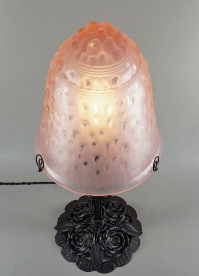 89	ミューラー兄弟　大きなアールヌーボー・アールデコランプ　1930年