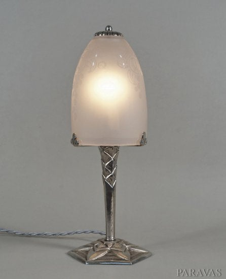 91	ミューラー兄弟＆シェピオン　ニッケルブロンズ　アールデコランプ