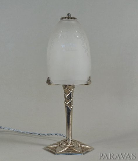 91	ミューラー兄弟＆シェピオン　ニッケルブロンズ　アールデコランプ