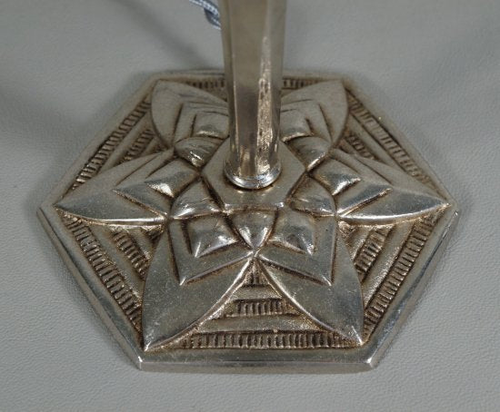 91	ミューラー兄弟＆シェピオン　ニッケルブロンズ　アールデコランプ