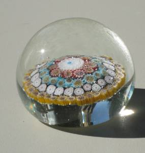 632	　ベネチアンガラス　ムラノガラス　ミルフィオリ　アートガラスペーパーウェイト　イタリアンスター