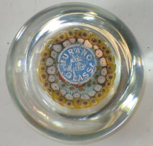 632	　ベネチアンガラス　ムラノガラス　ミルフィオリ　アートガラスペーパーウェイト　イタリアンスター