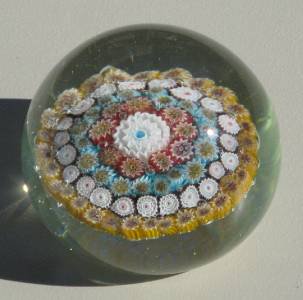 632	　ベネチアンガラス　ムラノガラス　ミルフィオリ　アートガラスペーパーウェイト　イタリアンスター