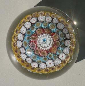 632	　ベネチアンガラス　ムラノガラス　ミルフィオリ　アートガラスペーパーウェイト　イタリアンスター