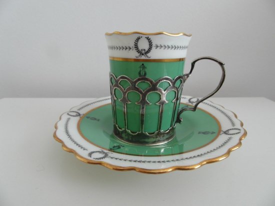 ２３０　エインズレイ　シルバーホルダーのカップ＆ソーサー