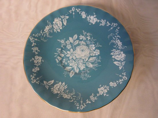 １９９　エインズレイ　カップ&ソーサー　(ターコイズブルー＆ホワイトエナメル＆ゴールド)