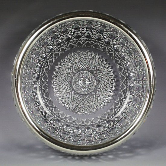 527	オールドバカラ　カットクリスタルボウル　スターリングシルバーリムバンド