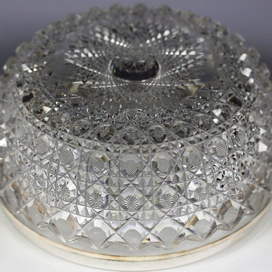 527	オールドバカラ　カットクリスタルボウル　スターリングシルバーリムバンド