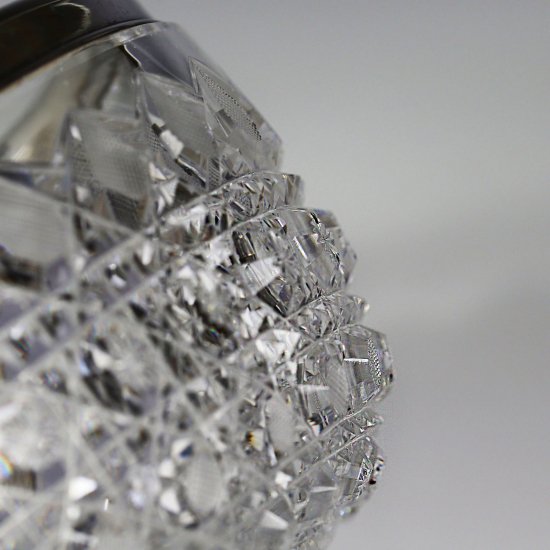 527	オールドバカラ　カットクリスタルボウル　スターリングシルバーリムバンド