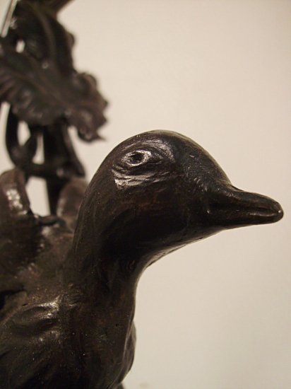 ドーム兄弟　アールデコランプ　ターコイズガラスペーストシェード