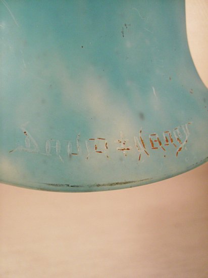 ドーム兄弟　アールデコランプ　ターコイズガラスペーストシェード