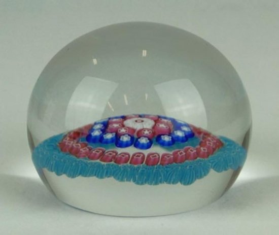 533	バカラ　カラフルなミルフィオーリ　クリスタルペーパーウェイト