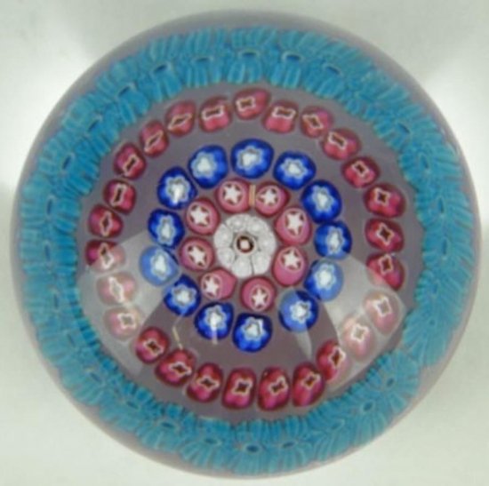 533	バカラ　カラフルなミルフィオーリ　クリスタルペーパーウェイト