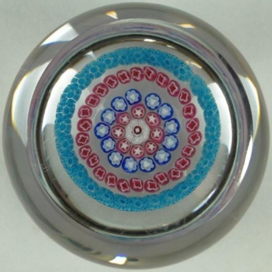 533	バカラ　カラフルなミルフィオーリ　クリスタルペーパーウェイト