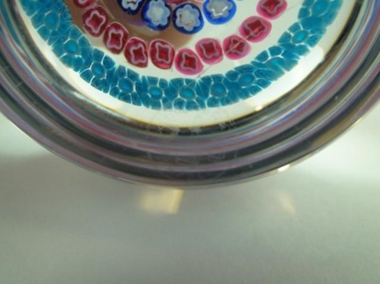 533	バカラ　カラフルなミルフィオーリ　クリスタルペーパーウェイト