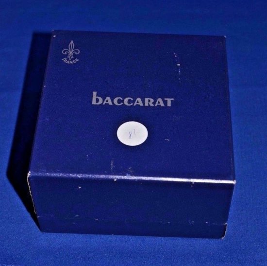 538	バカラ　クレマチスの花　ガラスクリスタルペーパーウェイト　1970年　箱付き