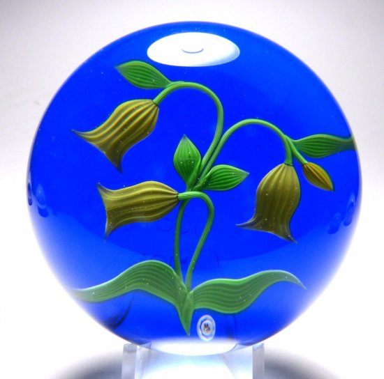 ５４２　バカラ　ベルフラワー　ガラスペーパーウェイト　1983年　箱付き