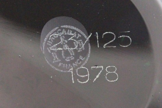 565 バカラ　ブルーバタフライ　ガラスペーパーウェイト　1978年