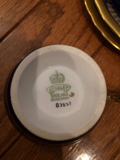 231	エインズレイ　シノワズリ　コバルトブルーのティーセット　22点