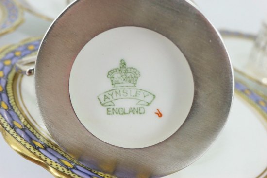 233	エインズレイ　コーヒーカップ6点セット　シルバーホルダー付き　バーミンガム　1926年