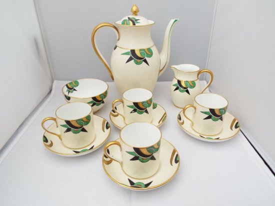 234	エインズレイ　シノワズリ　アールデコ風コーヒーセット