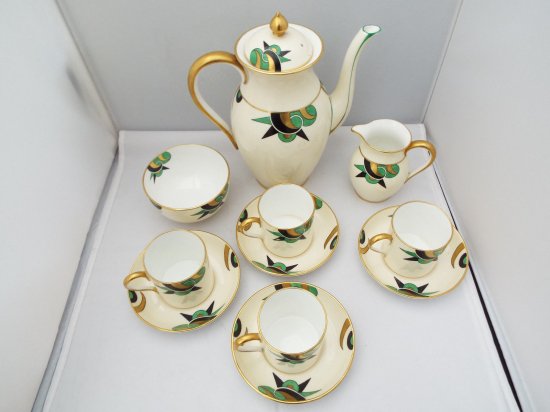 234	エインズレイ　シノワズリ　アールデコ風コーヒーセット