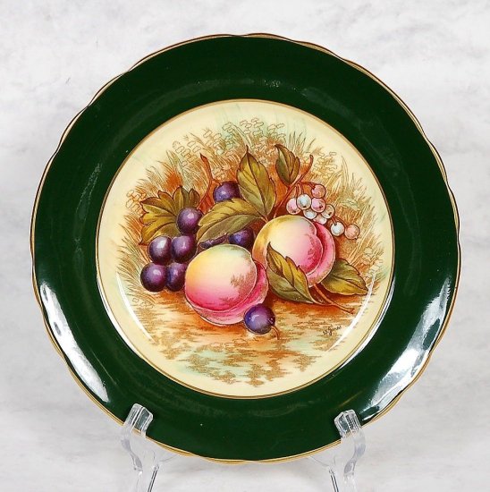 235 エインズレイ　D. Jones ダークグリーン果樹園　プレート＆カップ３点セット