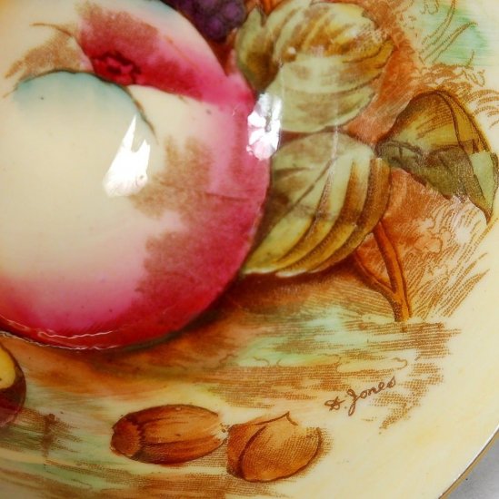 235 エインズレイ　D. Jones ダークグリーン果樹園　プレート＆カップ３点セット