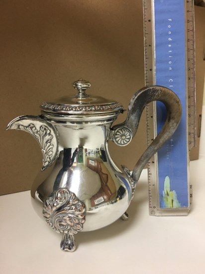 258 クリストフル　Christofle　フレンチコーヒーポット　猫マーク