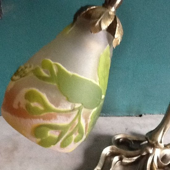 135 エミール・ガレ　アール・ヌーボー　カメオ・ガラス　テーブルランプ　1900～1915年頃