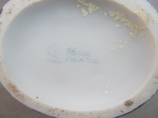 230　オールドノリタケ　ガチョウの盛上装飾　取手付き花瓶　1911年