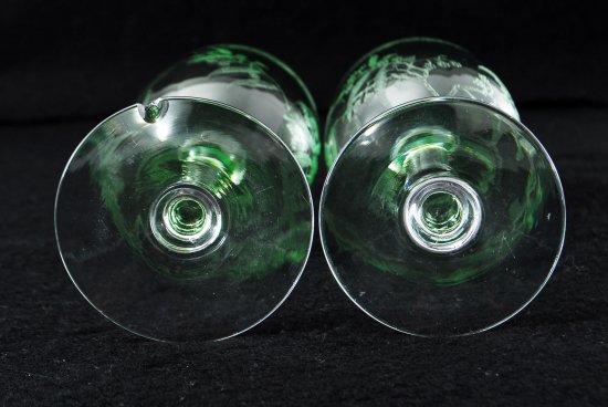 オールドバカラ　ミモザ　クリスタルウラングラス 2客セット