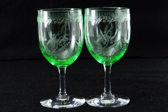 オールドバカラ　ミモザ　クリスタルウラングラス 2客セット