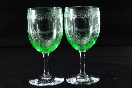 オールドバカラ　ミモザ　クリスタルウラングラス 2客セット