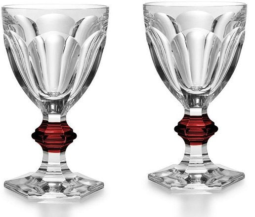 アルクール　ワイングラス　ステム　クリア＆レッド　ペアグラス