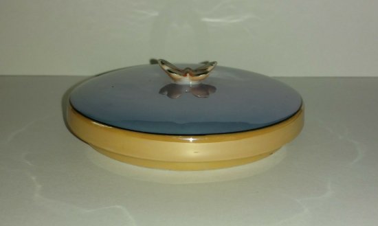 235　オールドノリタケ　アンティーク　蝶の飾りのついたパウダーパフボックス